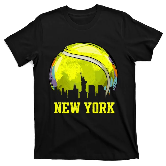 Vintage Tennis Ball New York City Skyline T-Shirt