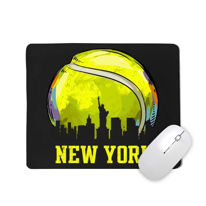 Vintage Tennis Ball New York City Skyline Mousepad