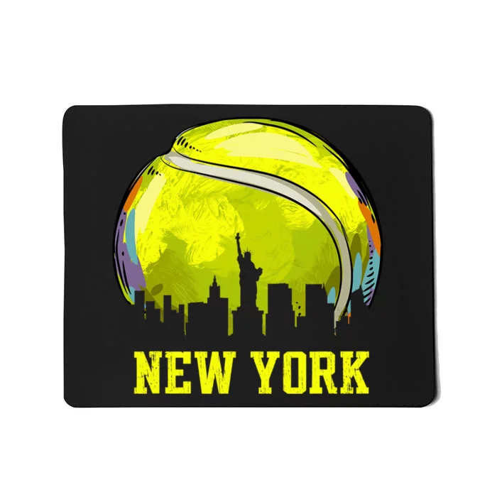 Vintage Tennis Ball New York City Skyline Mousepad