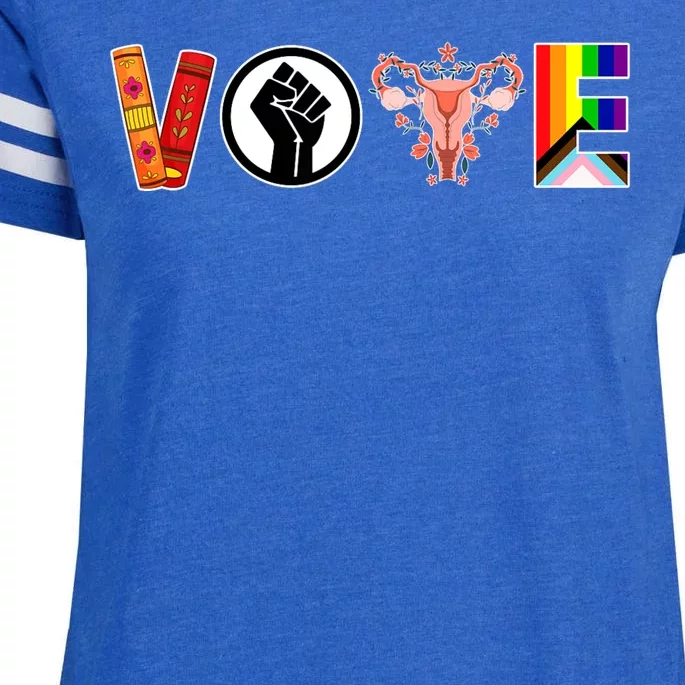 Vote Tee Banned Books Reproductive Rights BLM Banned Books Enza Ladies Jersey Football T-Shirt