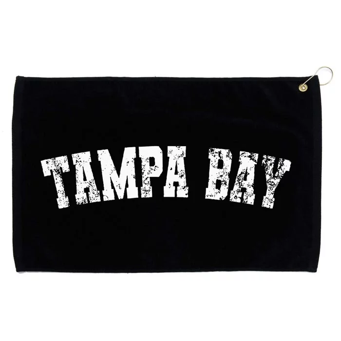 Vintage Tampa Bay Florida Distressed Bold White Text Apparel Grommeted Golf Towel