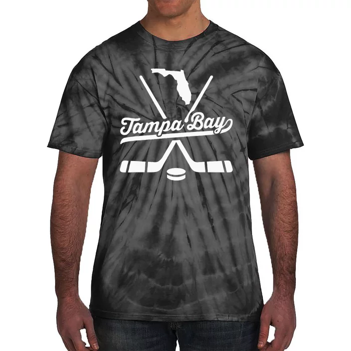 Vintage Tampa Bay Ice Hockey Sticks Sports Team Fan Gift Tie-Dye T-Shirt