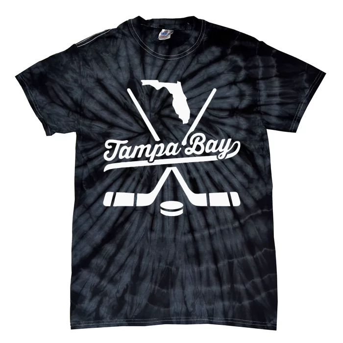 Vintage Tampa Bay Ice Hockey Sticks Sports Team Fan Gift Tie-Dye T-Shirt