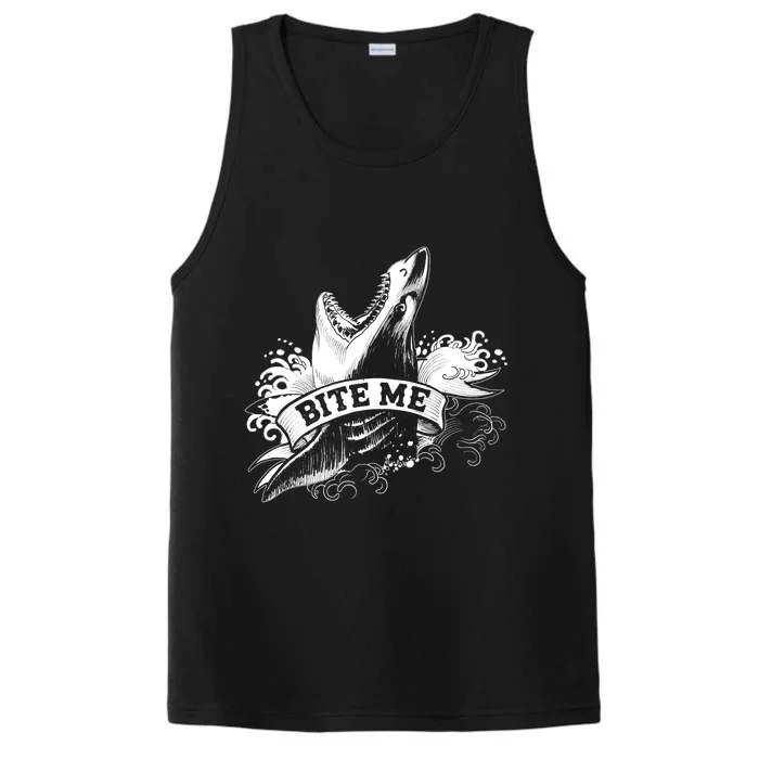 Vintage Tattoo Bite Me Shark Performance Tank