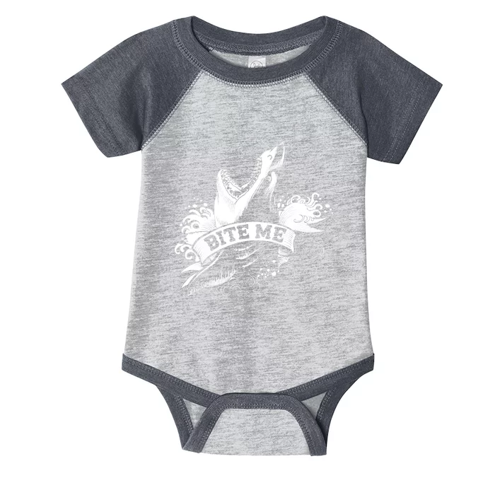 Vintage Tattoo Bite Me Shark Infant Baby Jersey Bodysuit