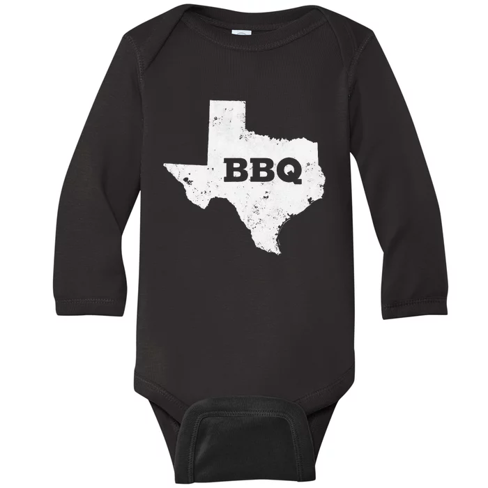 Vintage Texas Bbq State Of Texas Barbecue Baby Long Sleeve Bodysuit