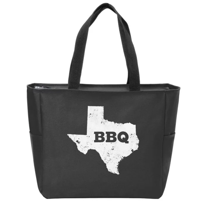 Vintage Texas Bbq State Of Texas Barbecue Zip Tote Bag