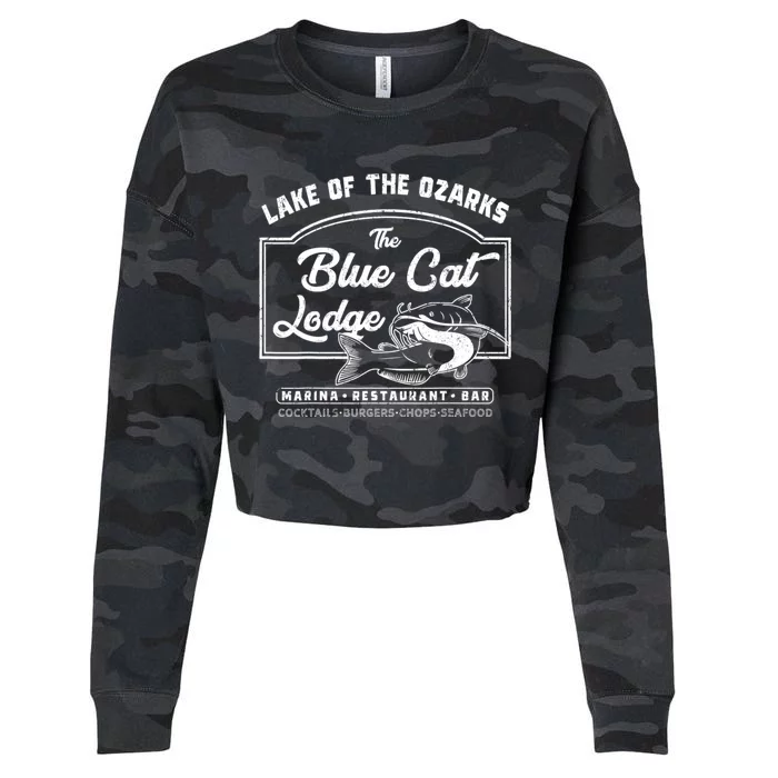 Vintage The Blue Cat Lodge Lake Of The Ozarks Cropped Pullover Crew