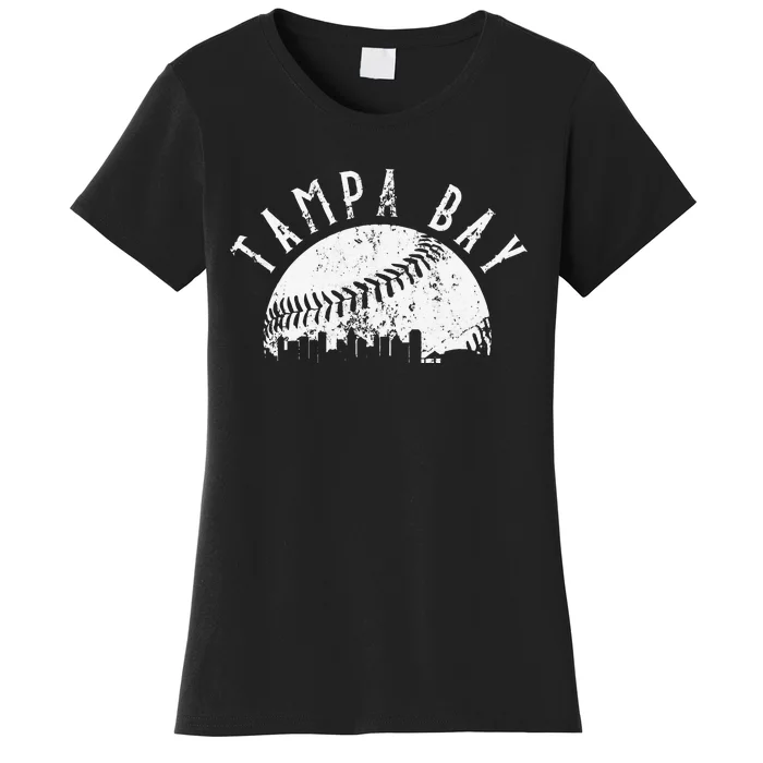 Vintage Tampa Bay Florida Skyline Apparel baseball Women's T-Shirt