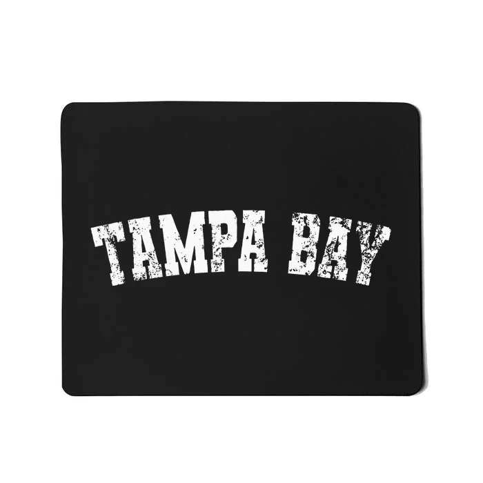 Vintage Tampa Bay Florida Distressed Bold White Text Apparel Mousepad