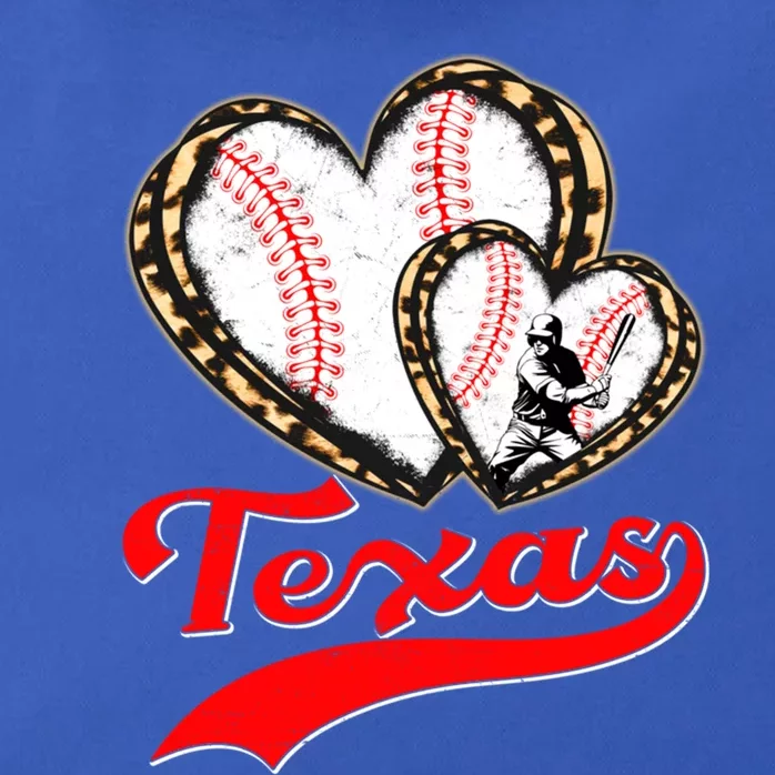 Vintage Texas Baseball Leopard Heart Baseball Fans Gift Zip Tote Bag