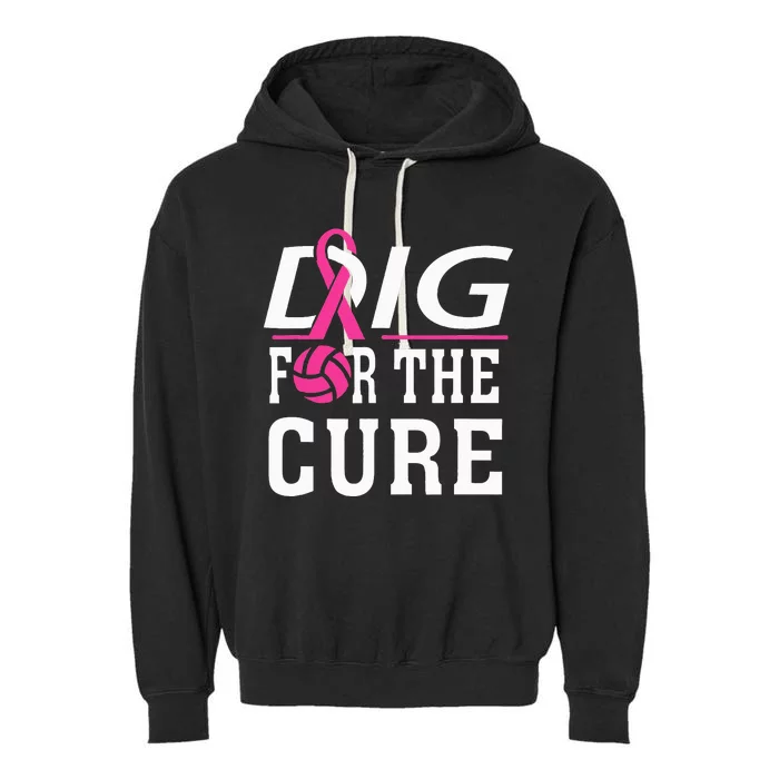 Volleyball Team Breast Cancer Awareness Garment-Dyed Fleece Hoodie