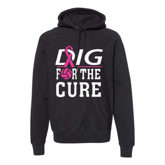 Volleyball Team Breast Cancer Awareness Premium Hoodie