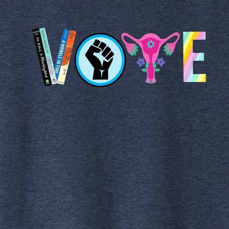 Vote Tee Banned Books Reproductive Rights BLM Banned Books Women's Crop Top Tee