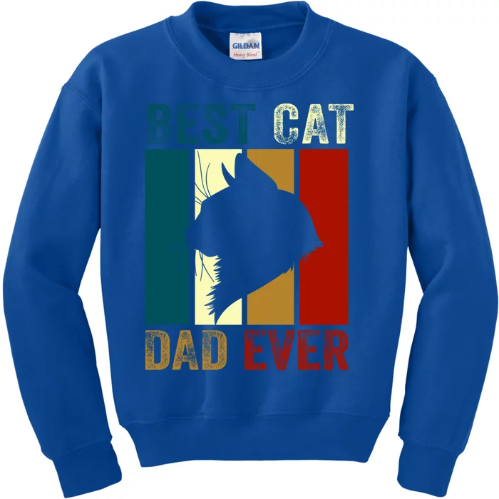 Vintage Tees Best Cat Dad Ever Gift Kids Sweatshirt