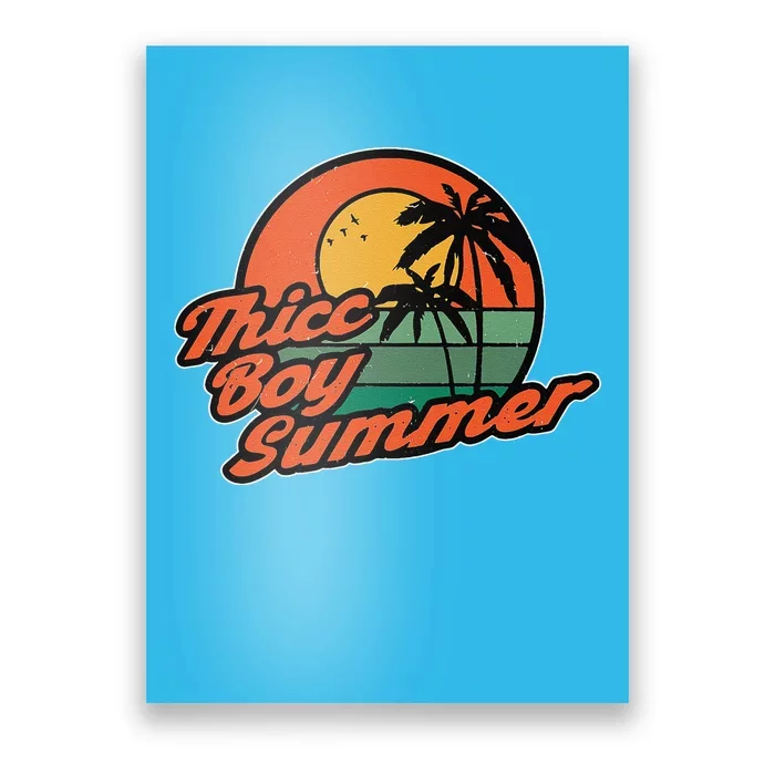 Vintage Thicc Boy Summer Funny Beach Poster