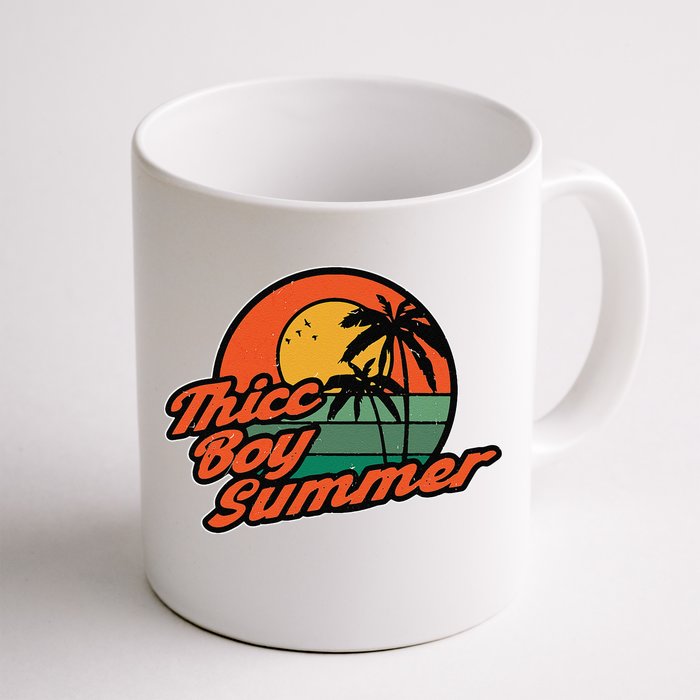 Vintage Thicc Boy Summer Funny Beach Front & Back Coffee Mug