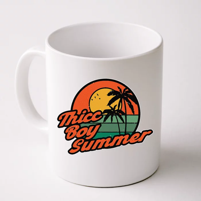 Vintage Thicc Boy Summer Funny Beach Front & Back Coffee Mug