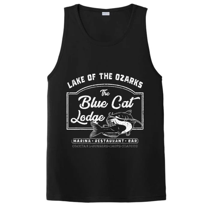 Vintage The Blue Cat Lodge Lake Of The Ozarks Performance Tank