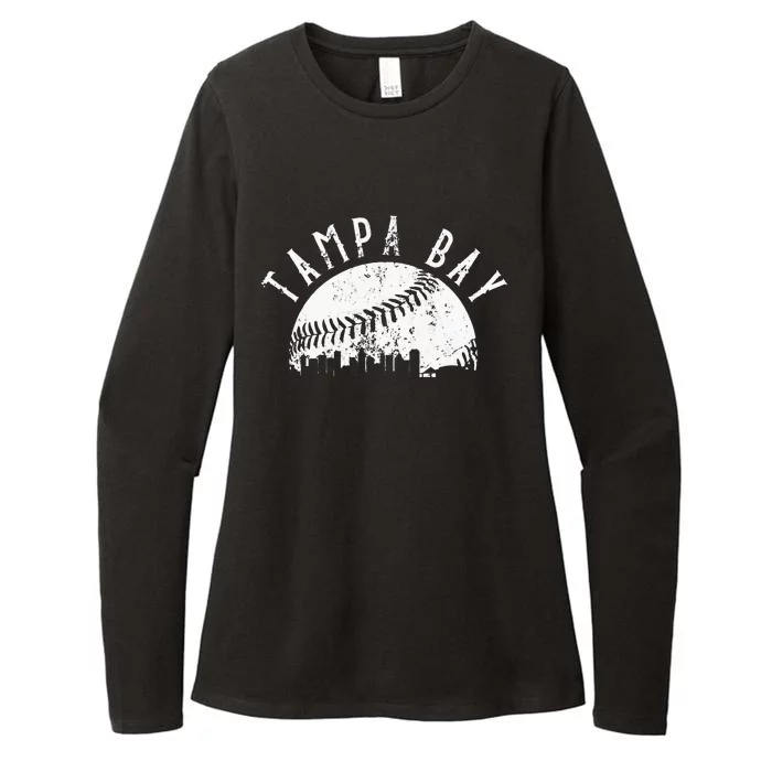 Vintage Tampa Bay Florida Skyline Apparel Womens CVC Long Sleeve Shirt