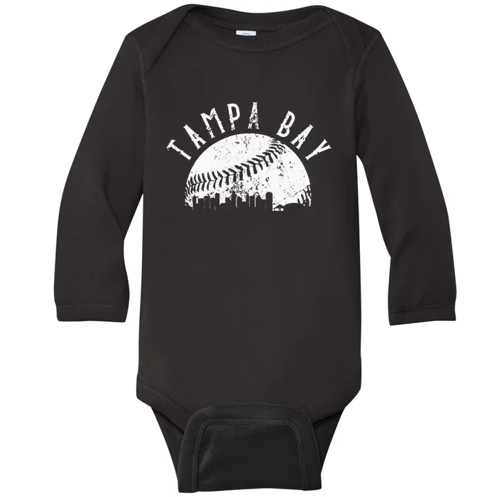 Vintage Tampa Bay Florida Skyline Apparel Baby Long Sleeve Bodysuit