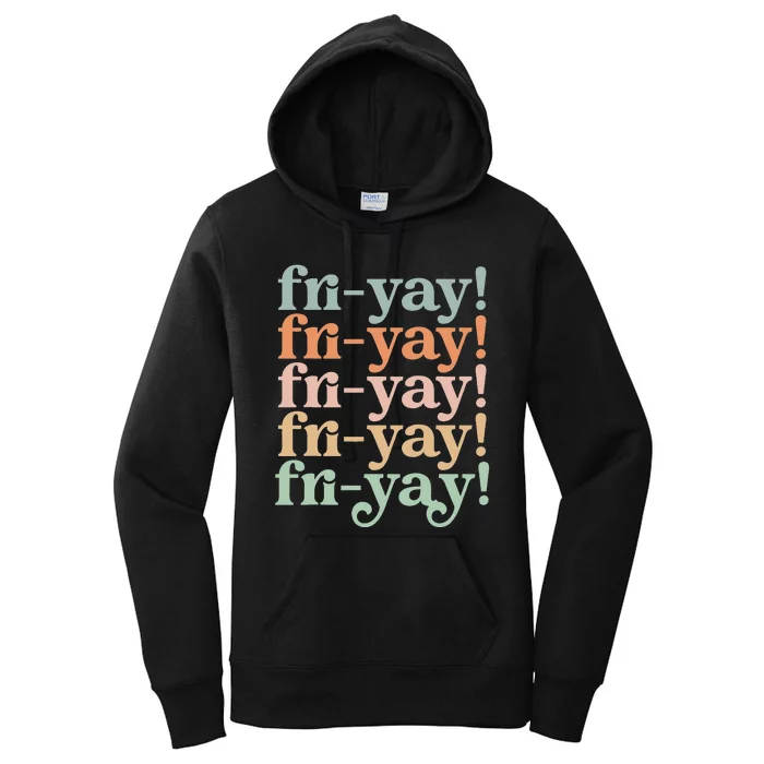 Vintage Teacher Back To School Funny Friyay Teacher life Women's Pullover Hoodie