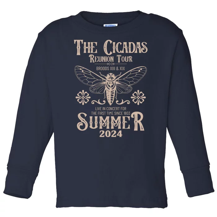 Vintage The Cicadas Reunion Tour Broods Xiii And Xix Summer 2024 Toddler Long Sleeve Shirt