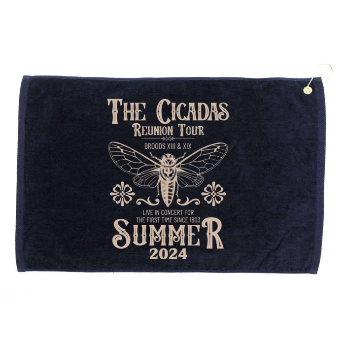 Vintage The Cicadas Reunion Tour Broods Xiii And Xix Summer 2024 Grommeted Golf Towel