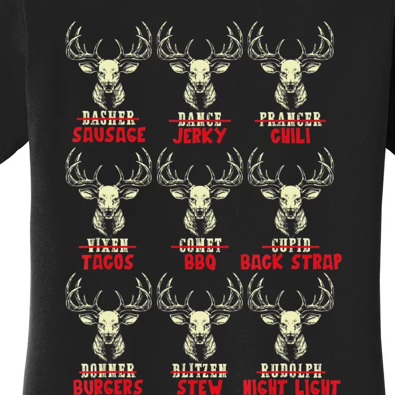 Venison The Christmas Meat Funny Deer Hunting Xmas Hunters Women's T-Shirt