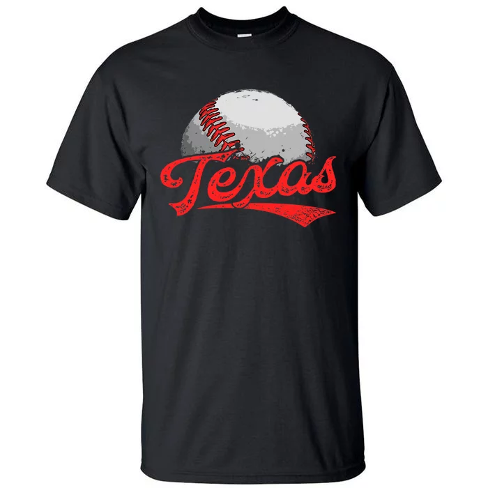 Vintage Texas Cityscape Baseball Lover For Tall T-Shirt