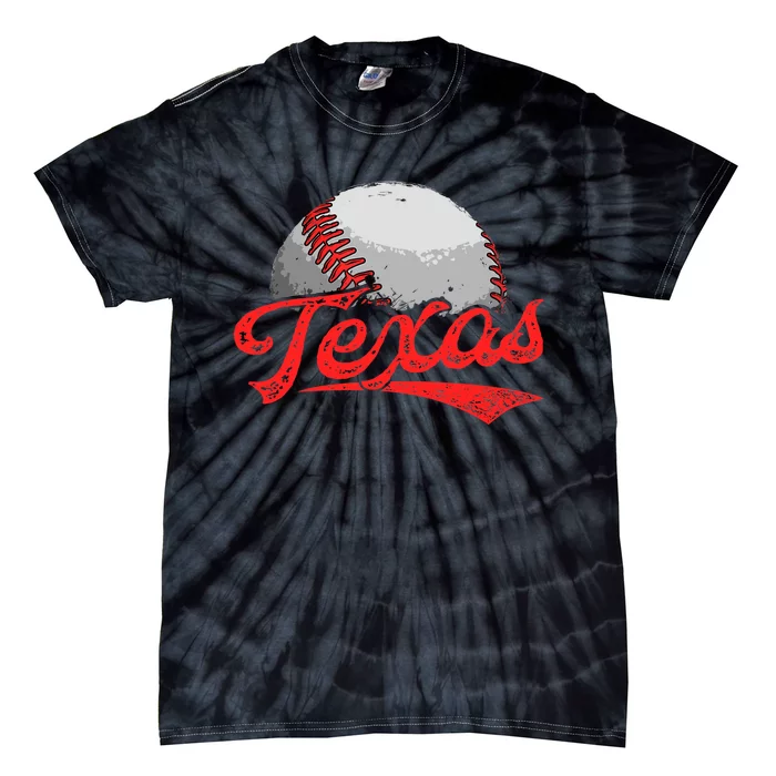 Vintage Texas Cityscape Baseball Lover For Tie-Dye T-Shirt