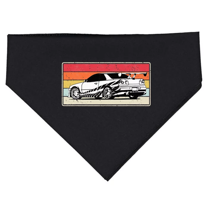 Vintage Tuner Car Skyline Graphic Retro Racing Drift Car USA-Made Doggie Bandana