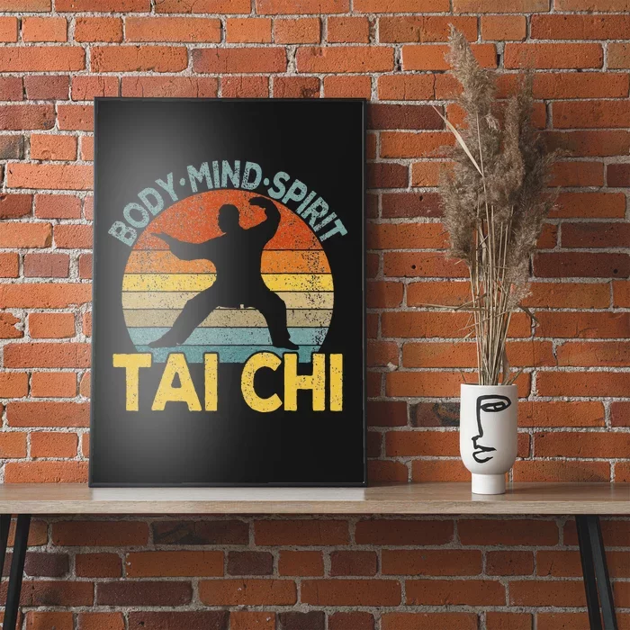 Vintage Tai Chi Chinese Martial Arts Taiji Retro Poster