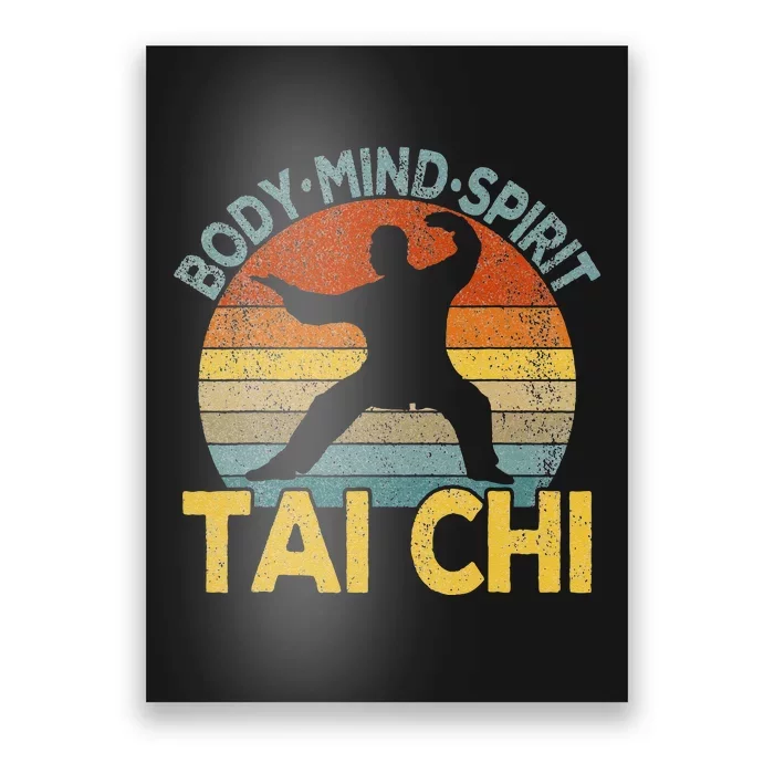 Vintage Tai Chi Chinese Martial Arts Taiji Retro Poster