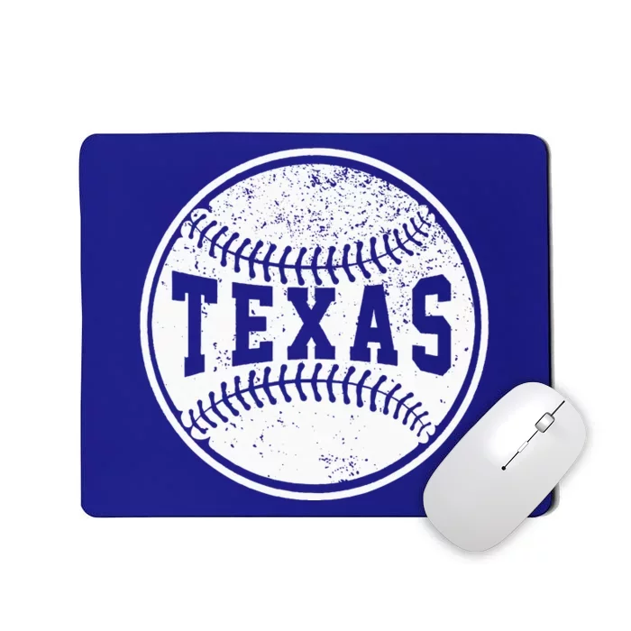 Vintage Texas Cityscape Baseball Lover Player And Fans Mousepad