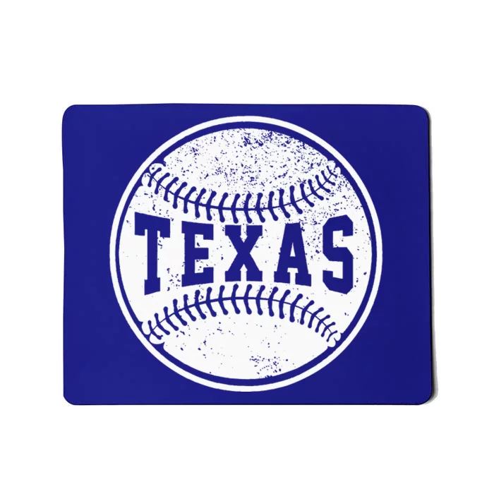 Vintage Texas Cityscape Baseball Lover Player And Fans Mousepad