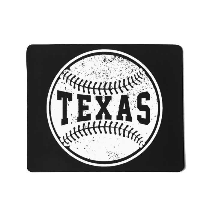 Vintage Texas Cityscape Baseball Lover Player and Fans Mousepad