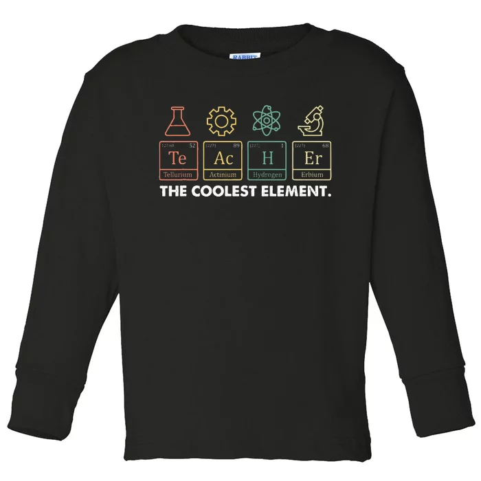 Vintage The Coolest Element Periodic Table Chemist Teacher Toddler Long Sleeve Shirt