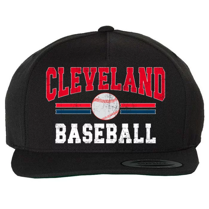 Vintage Team Cleveland Baseball Game Day Gift Wool Snapback Cap