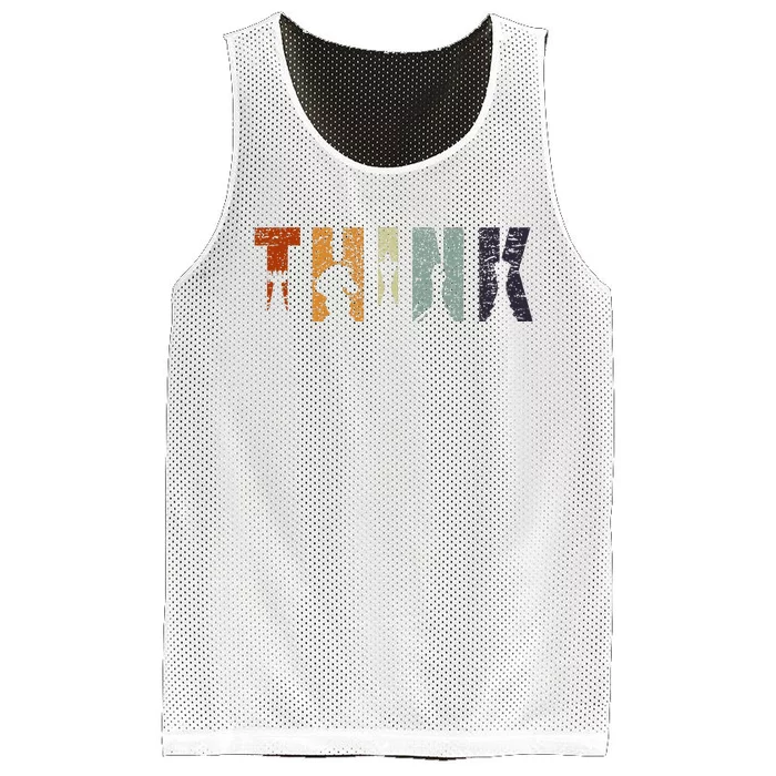 Vintage Think Chess Pieces Design Art Chess Player And Lover Mesh Reversible Basketball Jersey Tank