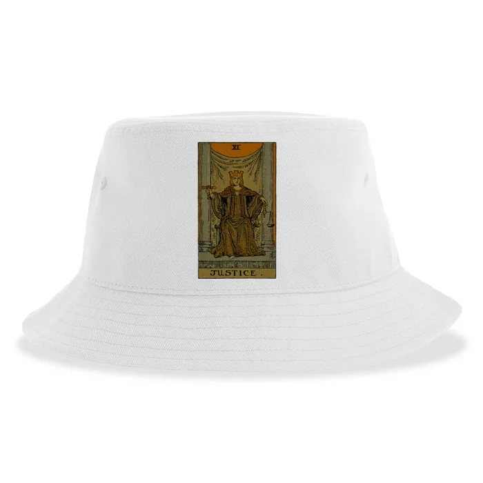 Vintage Tarot Card Justice Sustainable Bucket Hat