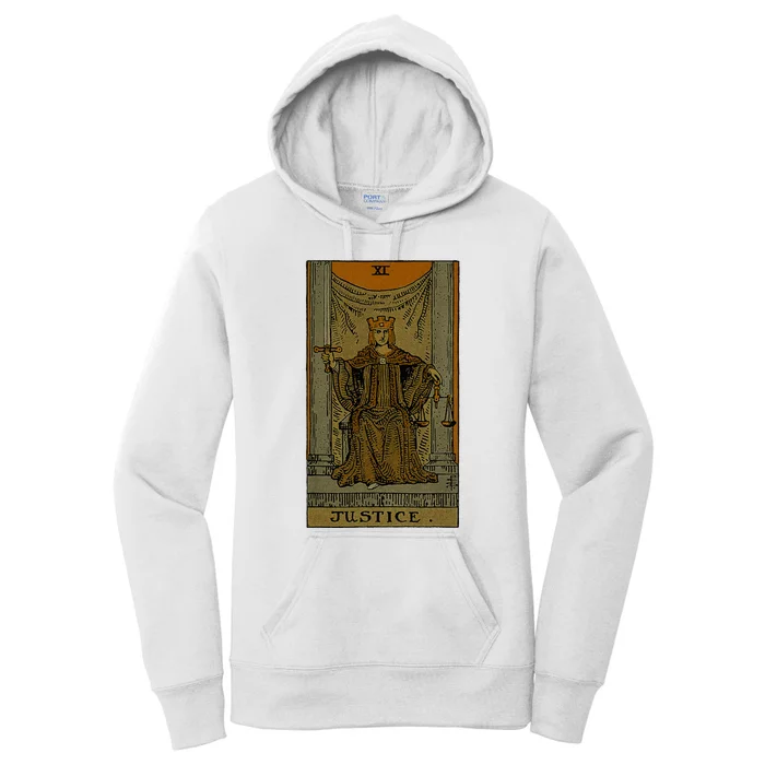 Vintage Tarot Card Justice Women's Pullover Hoodie