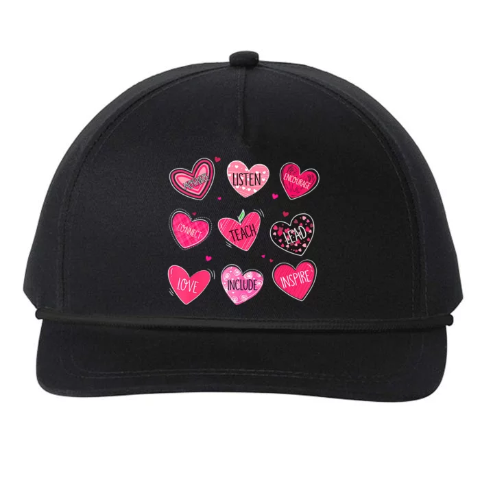 Valentine Teacher Conversation Hearts Teacher Vday Clothes Gift Snapback Five-Panel Rope Hat