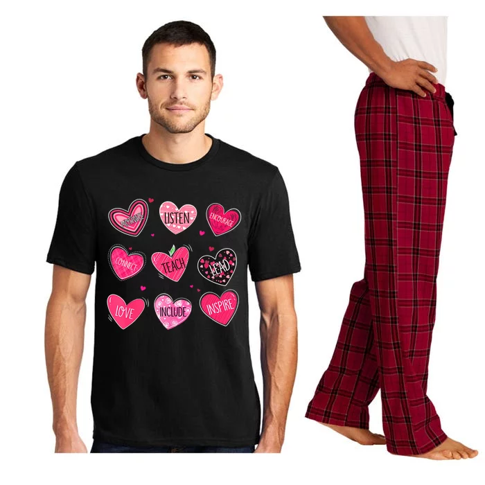 Valentine Teacher Conversation Hearts Teacher Vday Clothes Gift Pajama Set