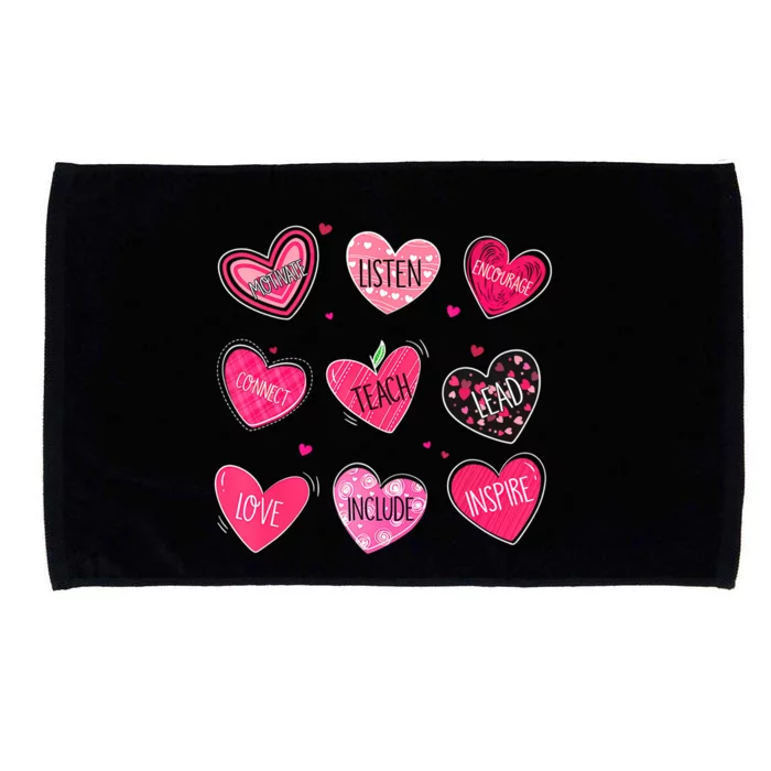 Valentine Teacher Conversation Hearts Teacher Vday Clothes Gift Microfiber Hand Towel