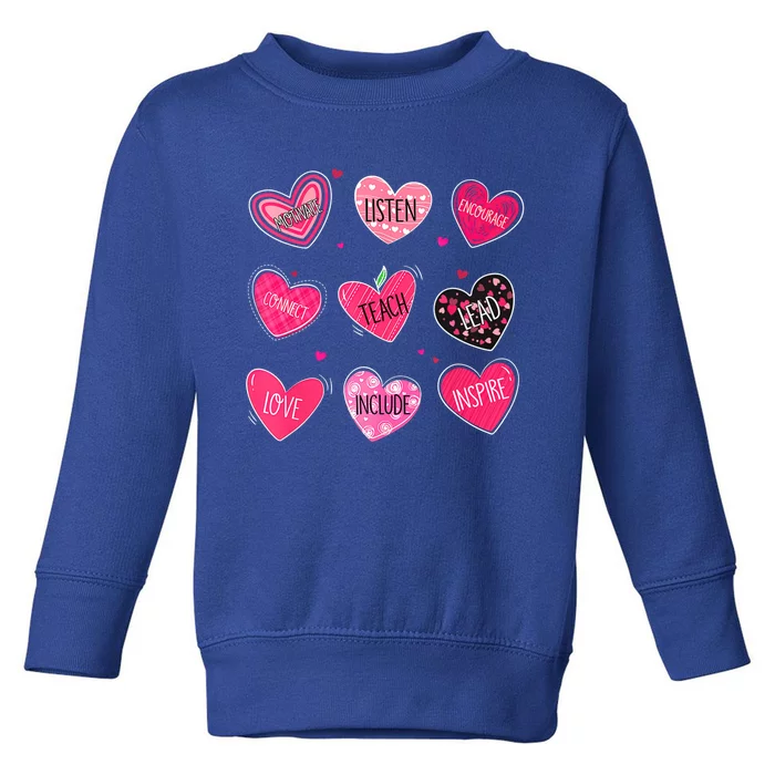 Valentine Teacher Conversation Hearts Teacher Vday Clothes Gift Toddler Sweatshirt