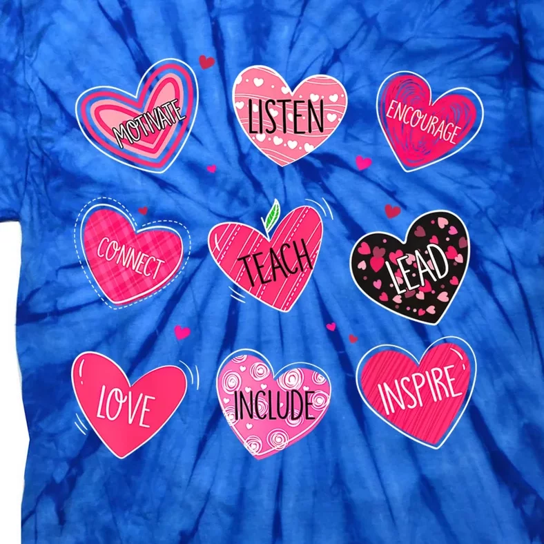 Valentine Teacher Conversation Hearts Teacher Vday Clothes Gift Tie-Dye T-Shirt