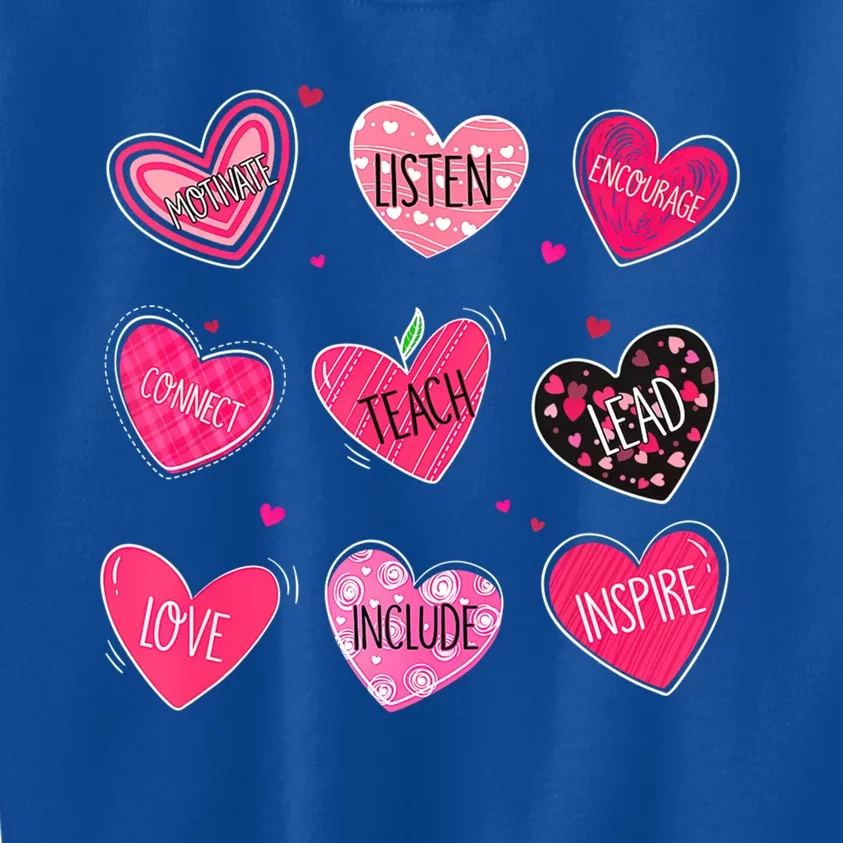 Valentine Teacher Conversation Hearts Teacher Vday Clothes Gift Kids Sweatshirt