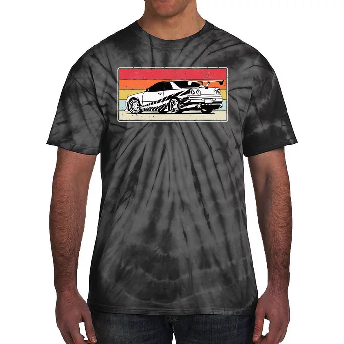 Vintage Tuner Car Skyline Graphic Retro Racing Drift Car Tie-Dye T-Shirt