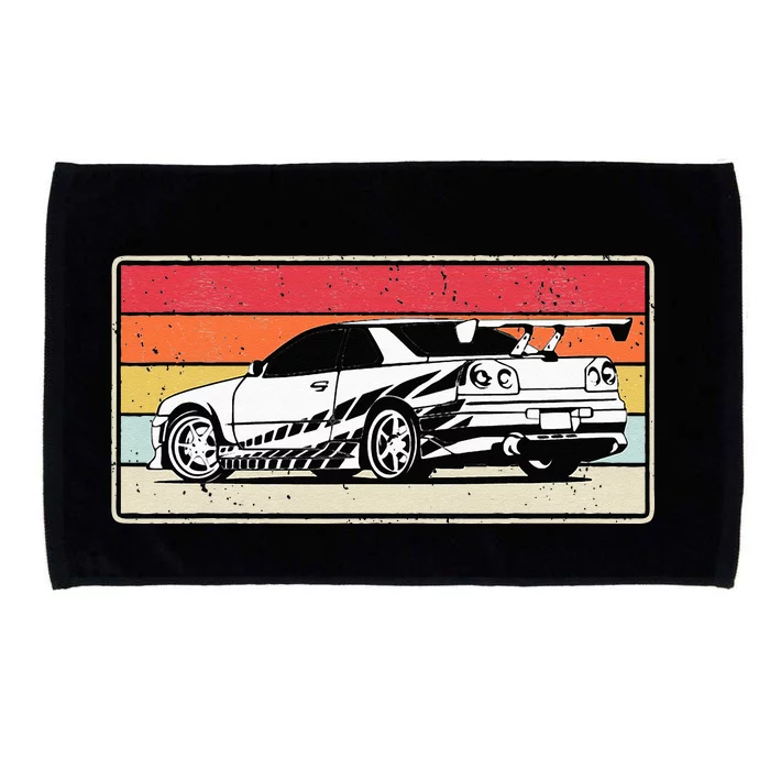 Vintage Tuner Car Skyline Graphic Retro Racing Drift Car Microfiber Hand Towel